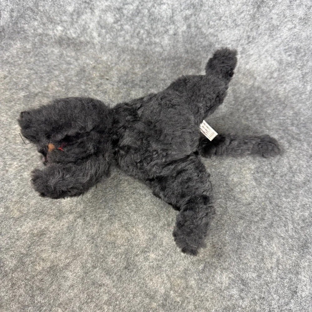 Pomely Naito‎ Design Black Kitty Cat Plush Sewn Face Stuffed Animal RARE